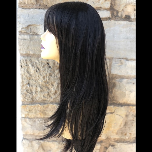 Brown highlights Bangs wig main image 13